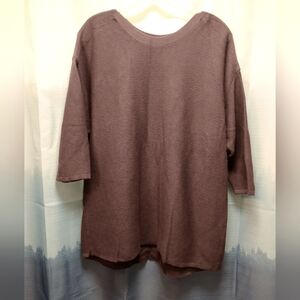 Eggplant knit Chico's 3/4 length sweater, size 3